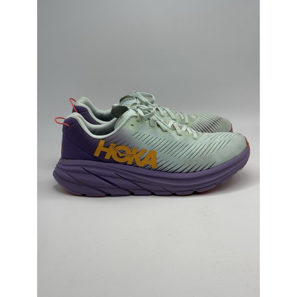 Hoka One One Rincon 3 Blue Glass Chalk Violet Running Walking Shoes Women's 10B